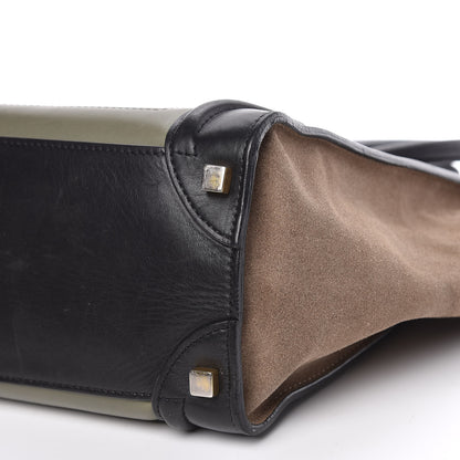 Celine Satin Calfskin Suede Micro Tri-Color Luggage Almond 14 of 15