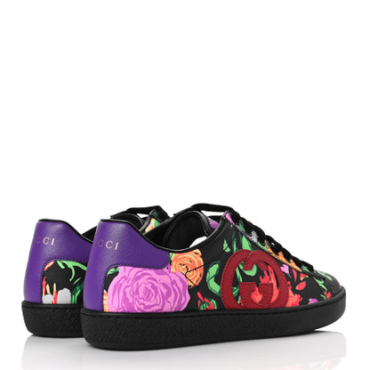 Gucci X KEN SCOTT Canvas Infinity Jenni Womens Ace Sneakers 36 Black Pink Hibiscus Red Blue Shine Purple 4 of 7