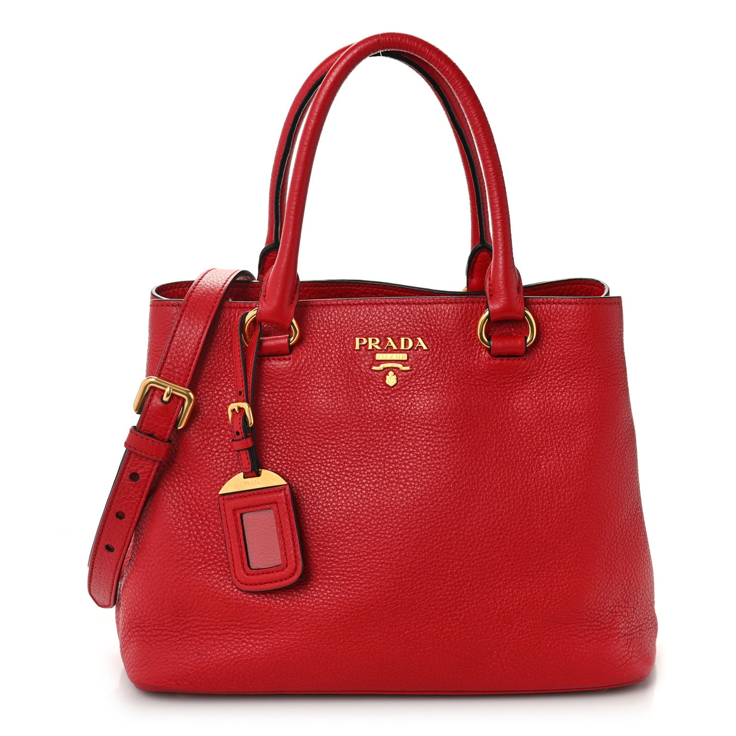 Vitello Daino Shoulder Bag Rosso