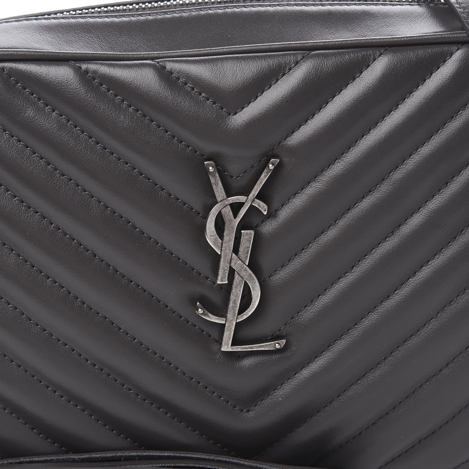Saint Laurent Calfskin Matelasse Monogram Lou Camera Bag Asphalt 10 of 10