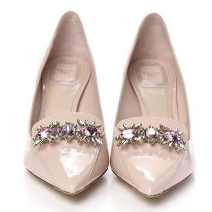 Christian Dior Patent Crystal Dianeme Pumps 38 Rose Poudre 2 of 10