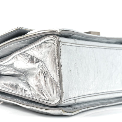 Balenciaga Crushed Calfskin Quilted Small Crush Chain Bag Silver 8 of 9
