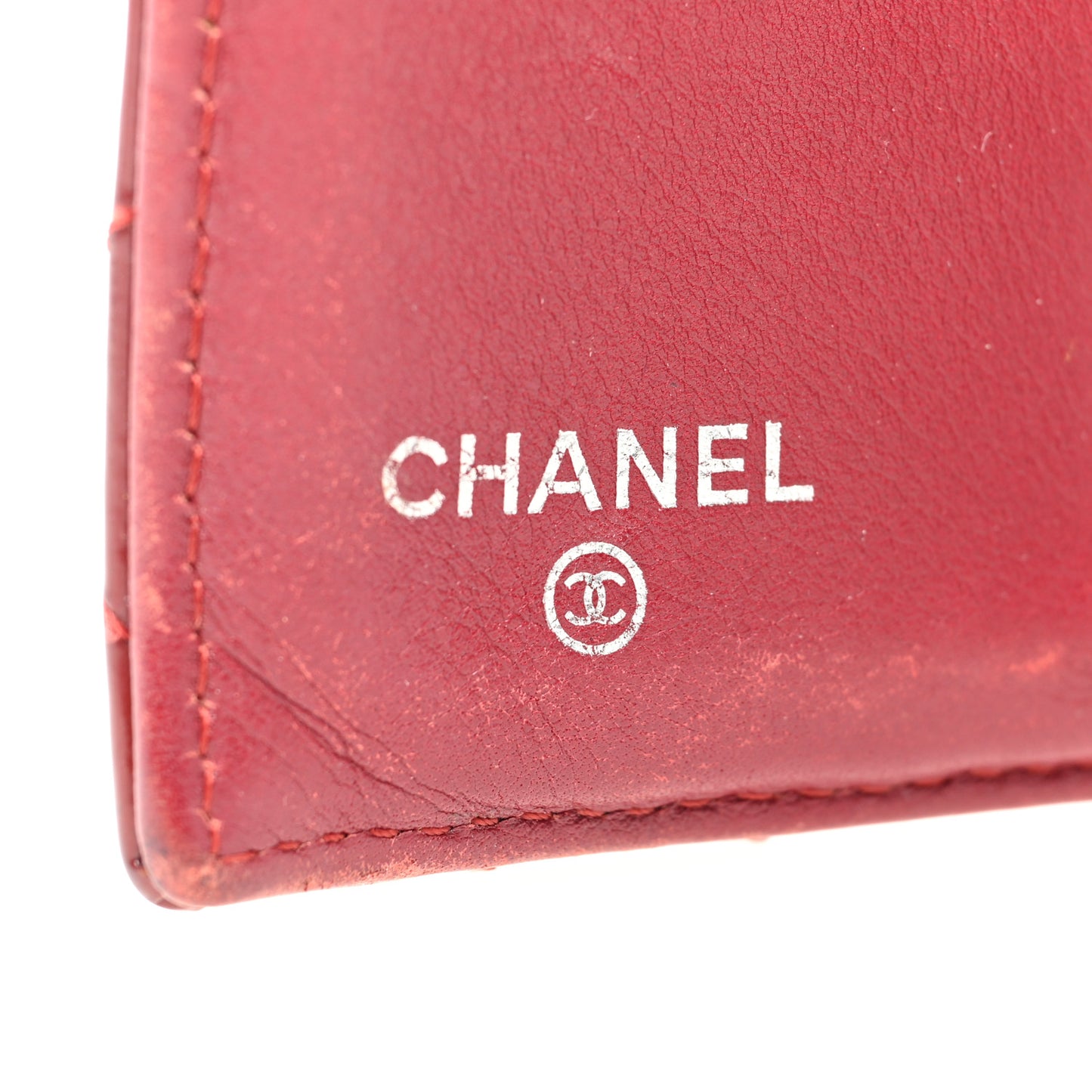 Patent Quilted Compact French Flap Wallet Red