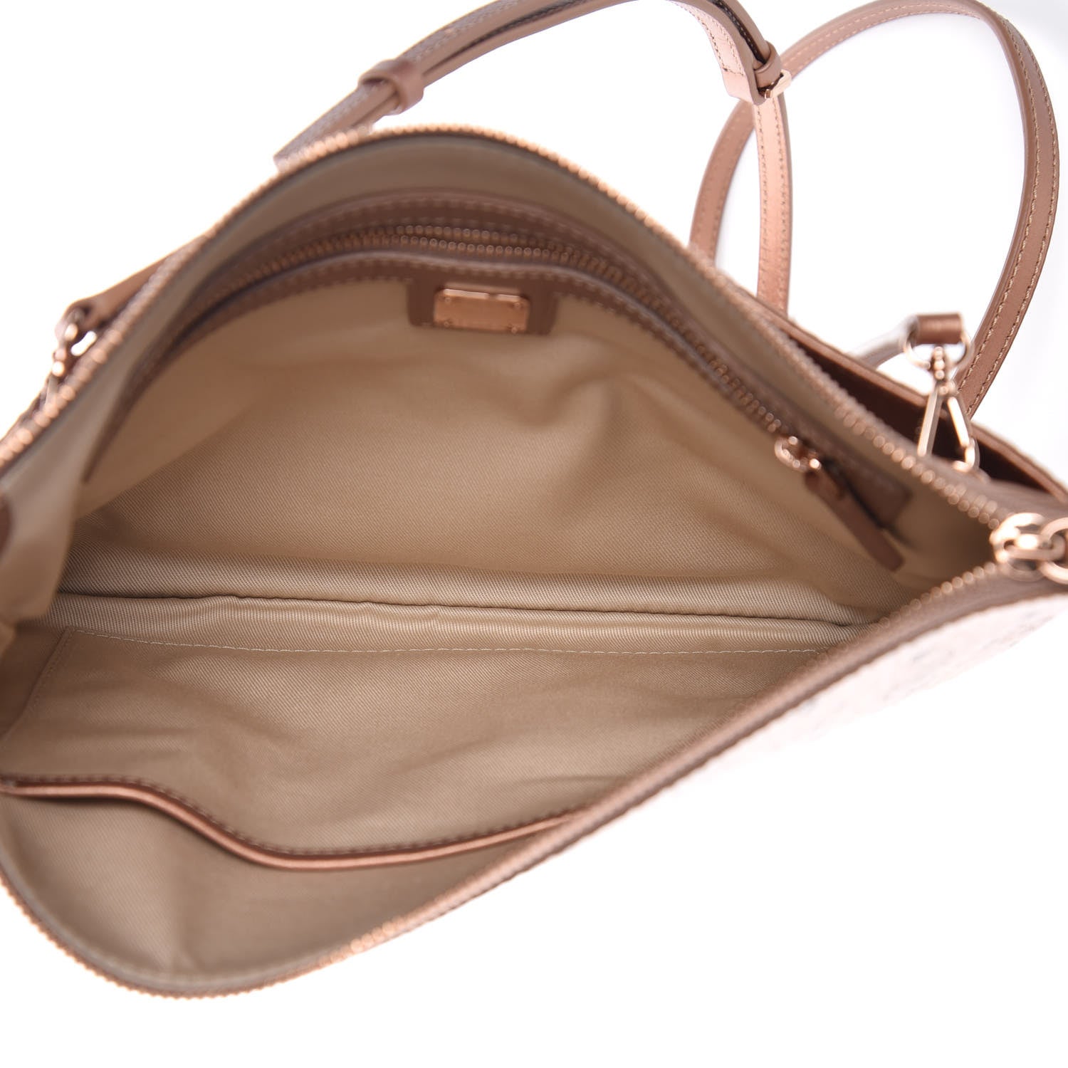 MCM Metallic Visetos Medium Crossbody Pouch Champagne 5 of 10