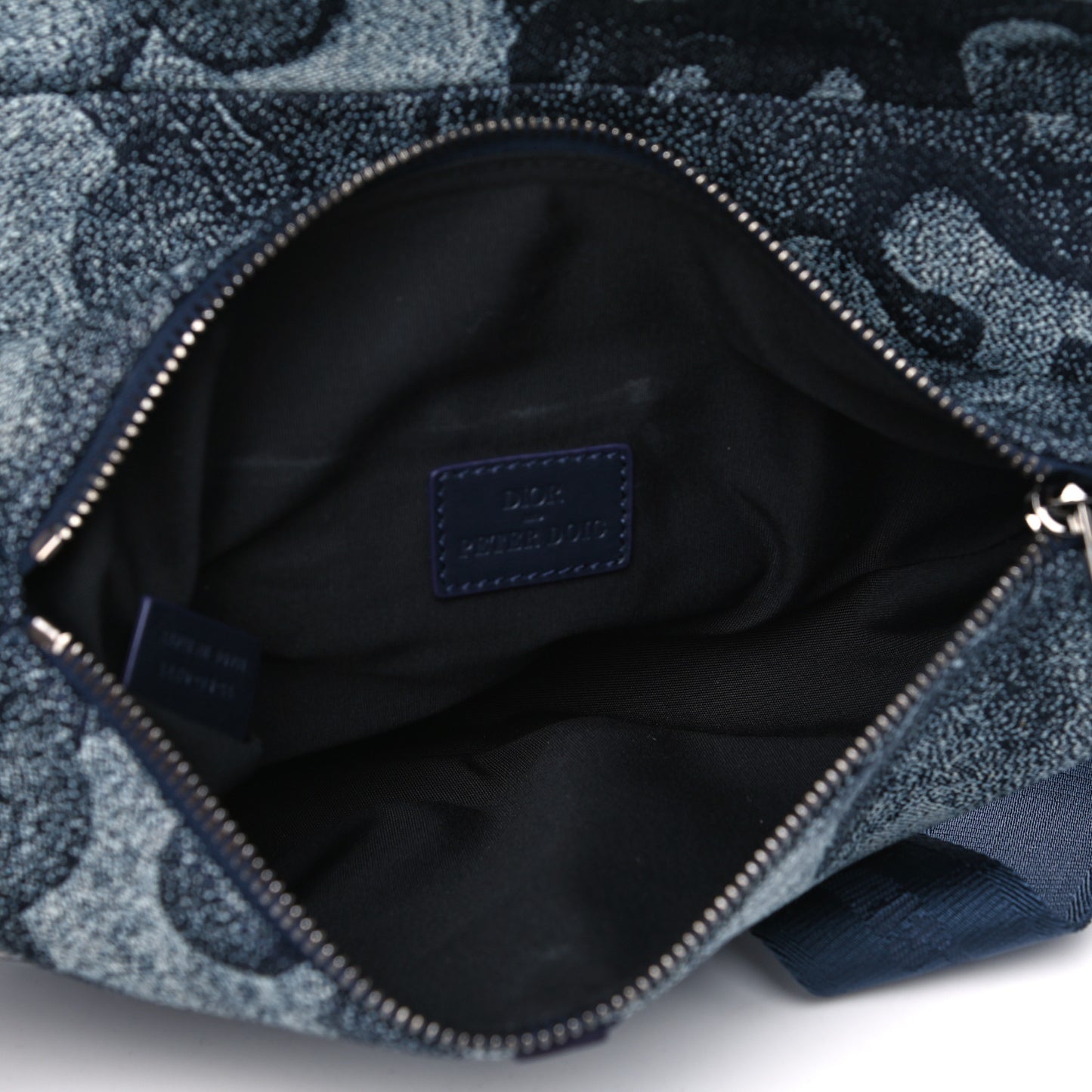 X Peter Doig Denim Camouflage Saddle Bag