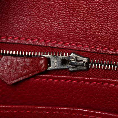 Hermes Taurillon Clemence Birkin 30 Rouge Vif 20 of 39