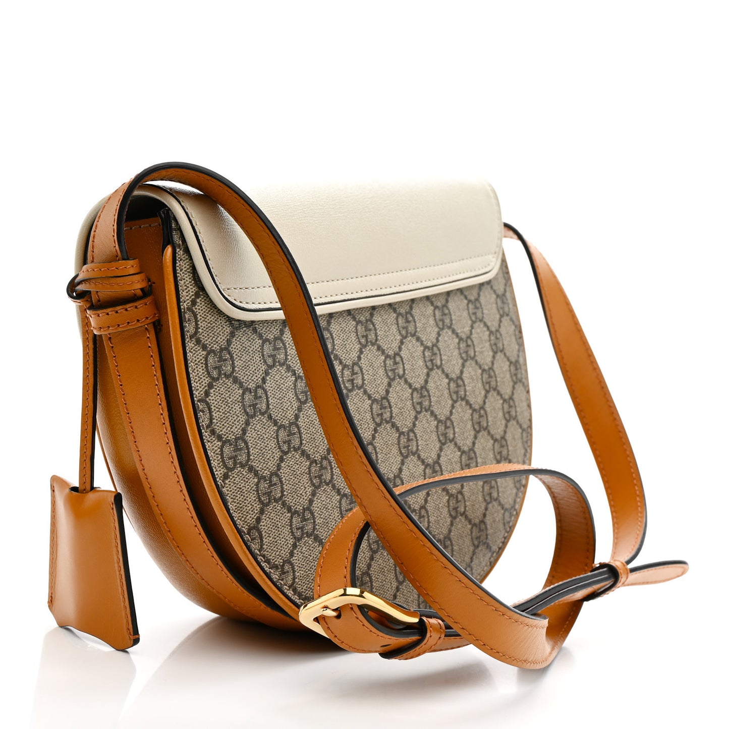 GG Supreme Monogram Calfskin Small Padlock Messenger Shoulder Bag Beige Mystic White Sun Oil