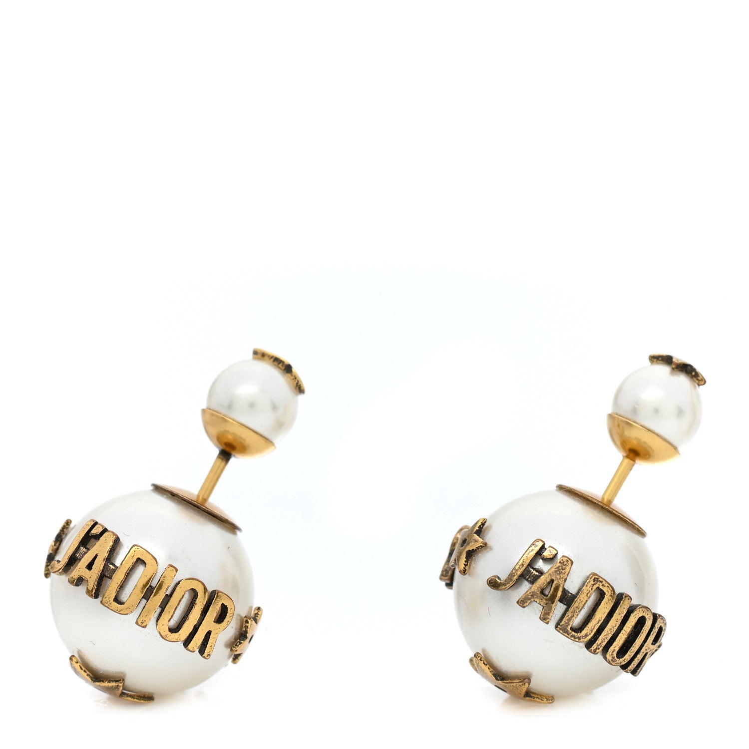 Christian Dior Pearl J'Adior Mise En Dior Tribal Earrings Gold 1 of 4