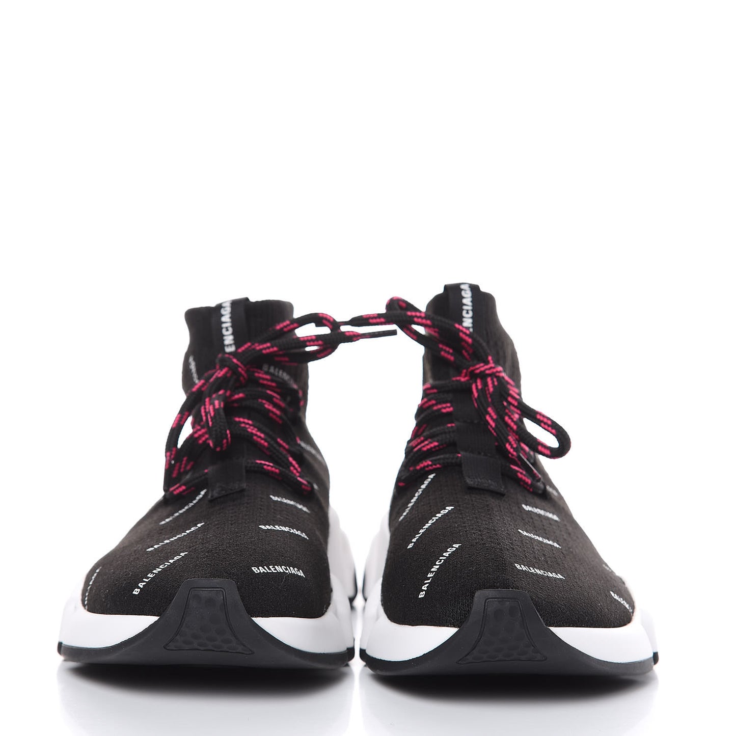 Neoprene Knit Allover Logo Womens Speed Lace Up Sneakers 38 Black
