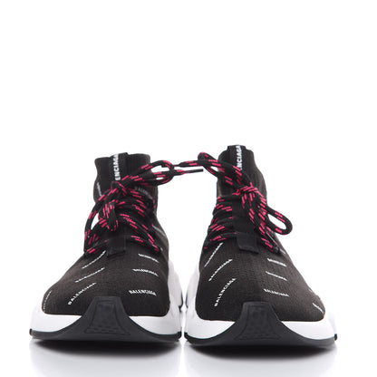 Balenciaga Neoprene Knit Allover Logo Womens Speed Lace Up Sneakers 38 Black 2 of 10