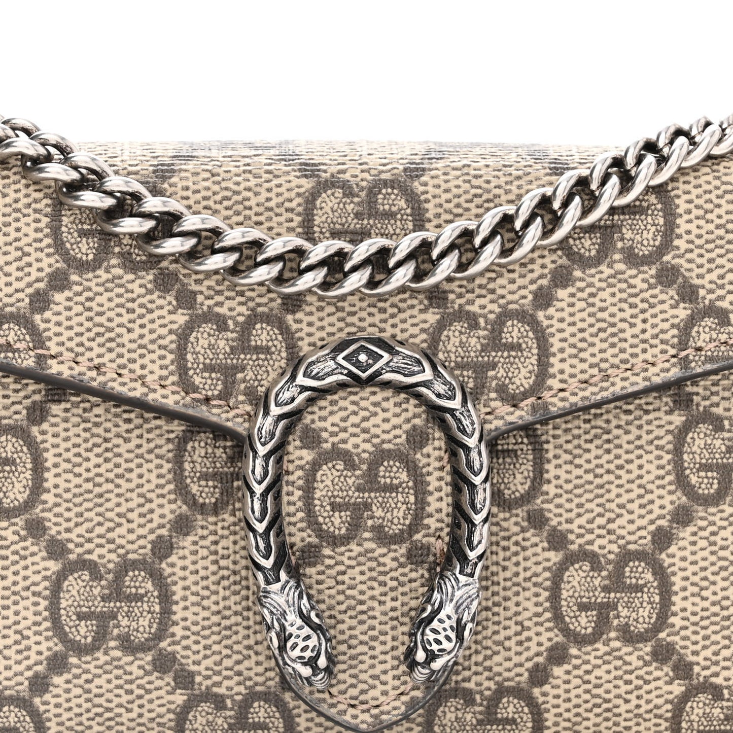 GG Supreme Monogram Dionysus Coin Purse Taupe