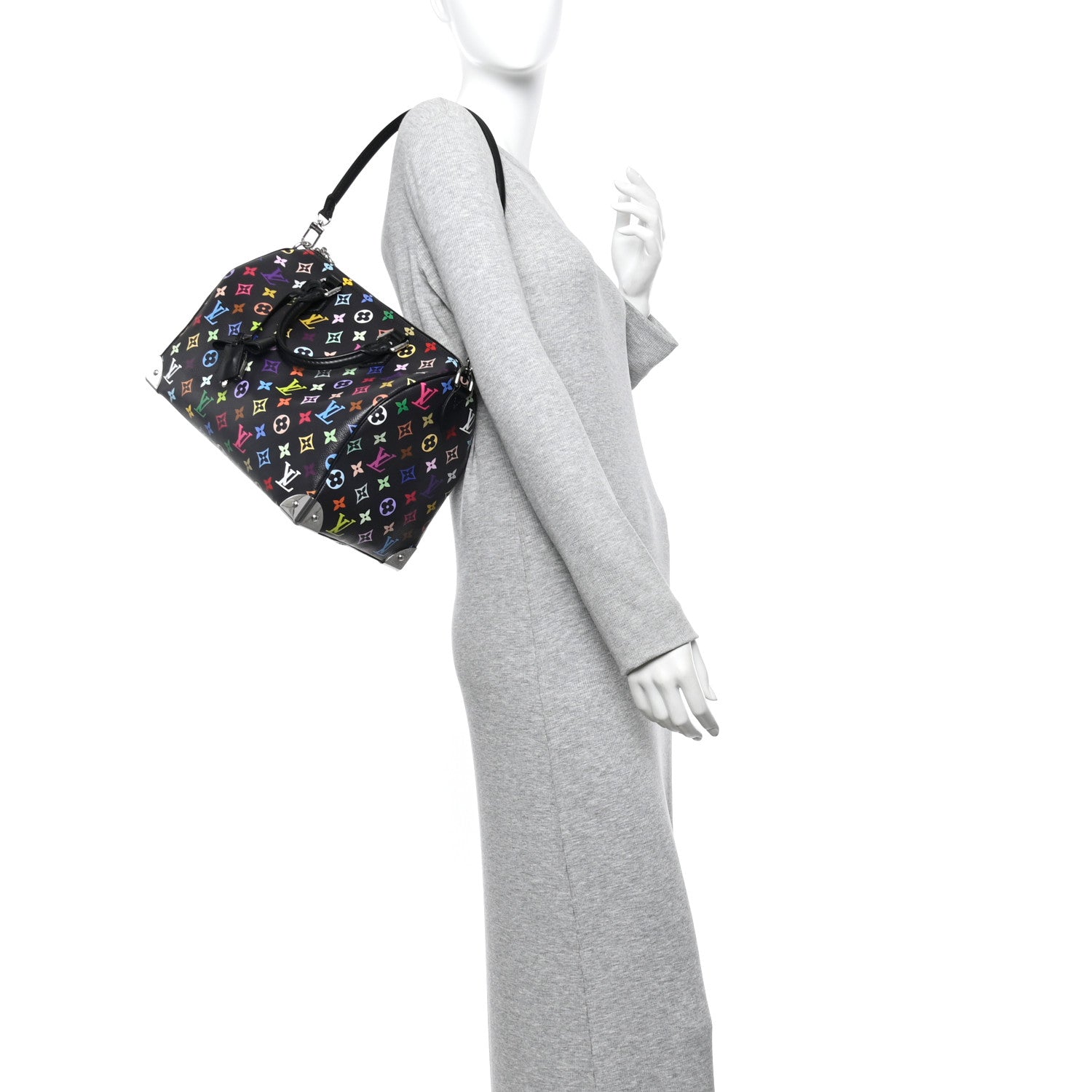 Louis Vuitton LV X TM Monogram Multicolor Speedy Soft 30 Black 2 of 9