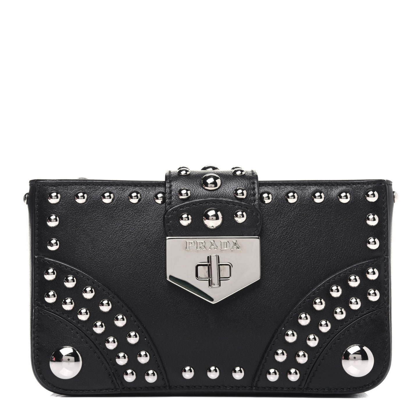 Soft Calf Studded Clutch Black