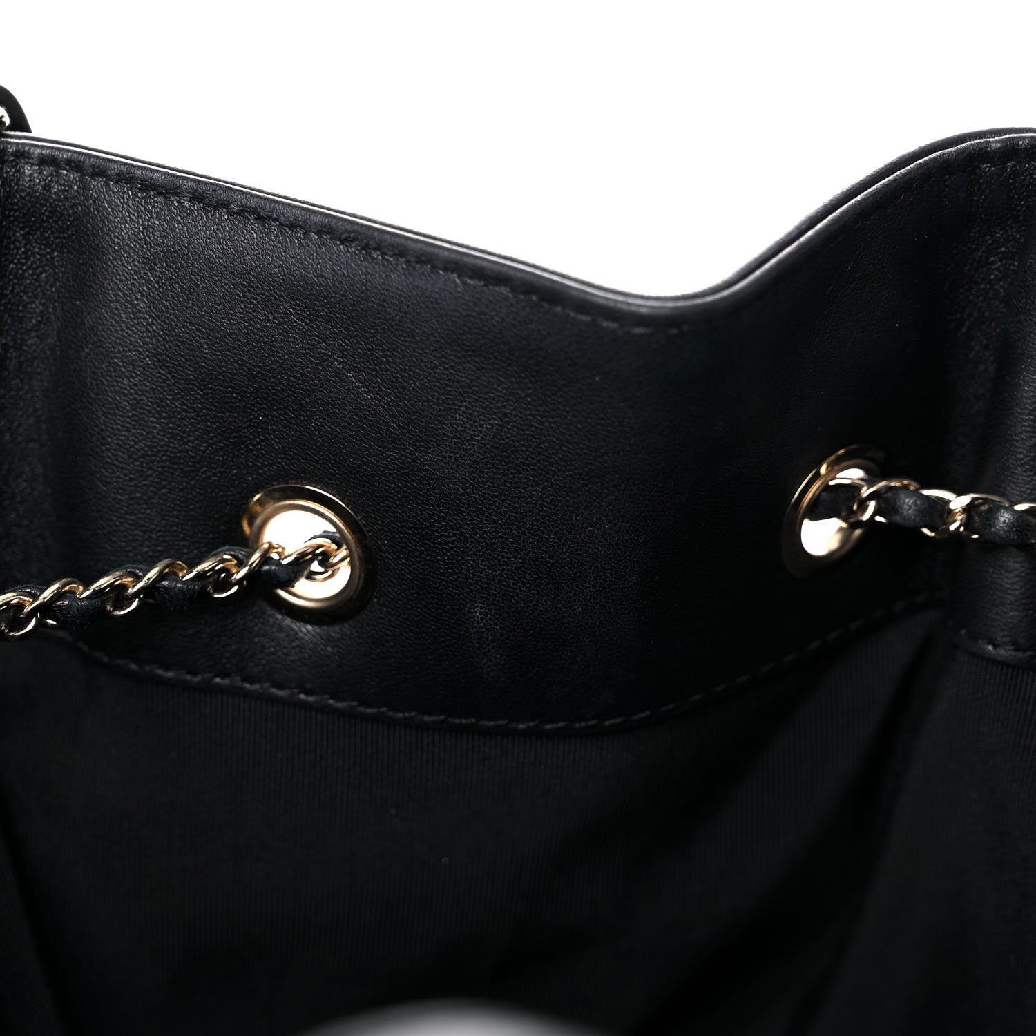 Chanel Lambskin Quilted CC Dweller Drawstring Tote Black 14 of 19