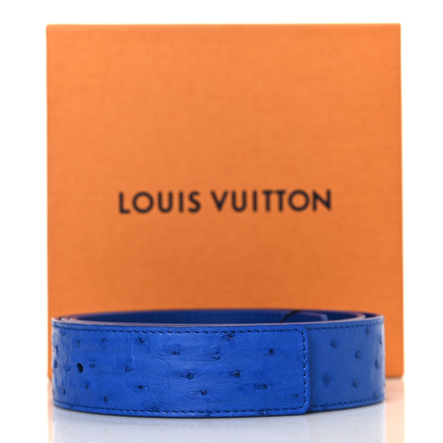 Ostrich 40MM Belt 95 38 Blue
