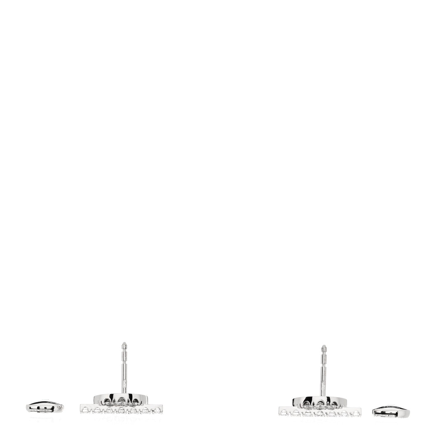 Hermes 18K White Gold Diamond Finesse Earrings 3 of 5