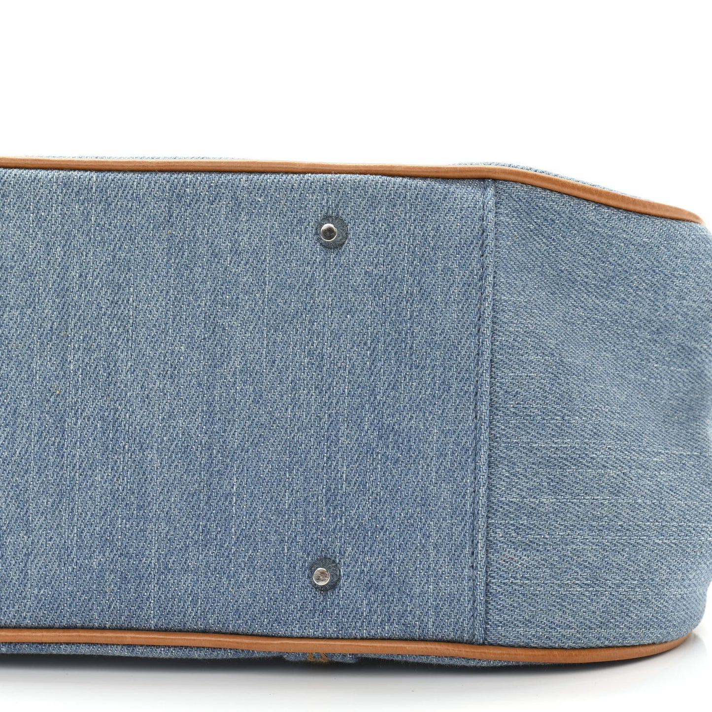 Denim Embroidered Satchel Blue