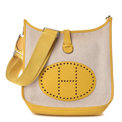 Hermes Toile Taurillon Clemence Evelyne III GM Jaune 1 of 9