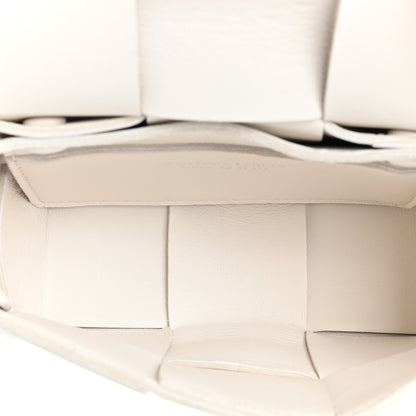 Bottega Veneta Lambskin Maxi Intrecciato Extra Mini Cassette Crossbody Bag White 5 of 9
