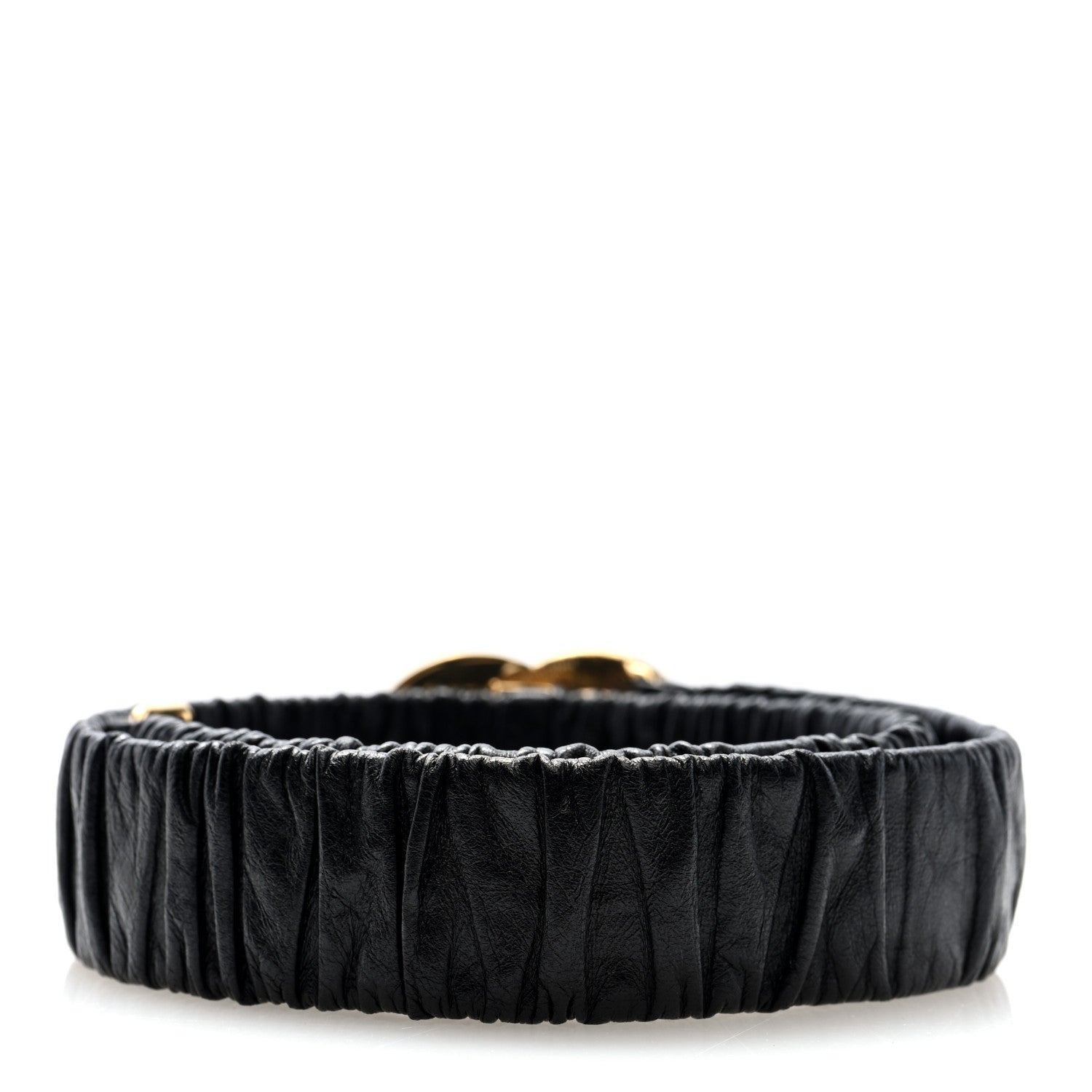 Chanel Lambskin Metal Ruched Chain CC 75 30 Belt Black 2 of 3