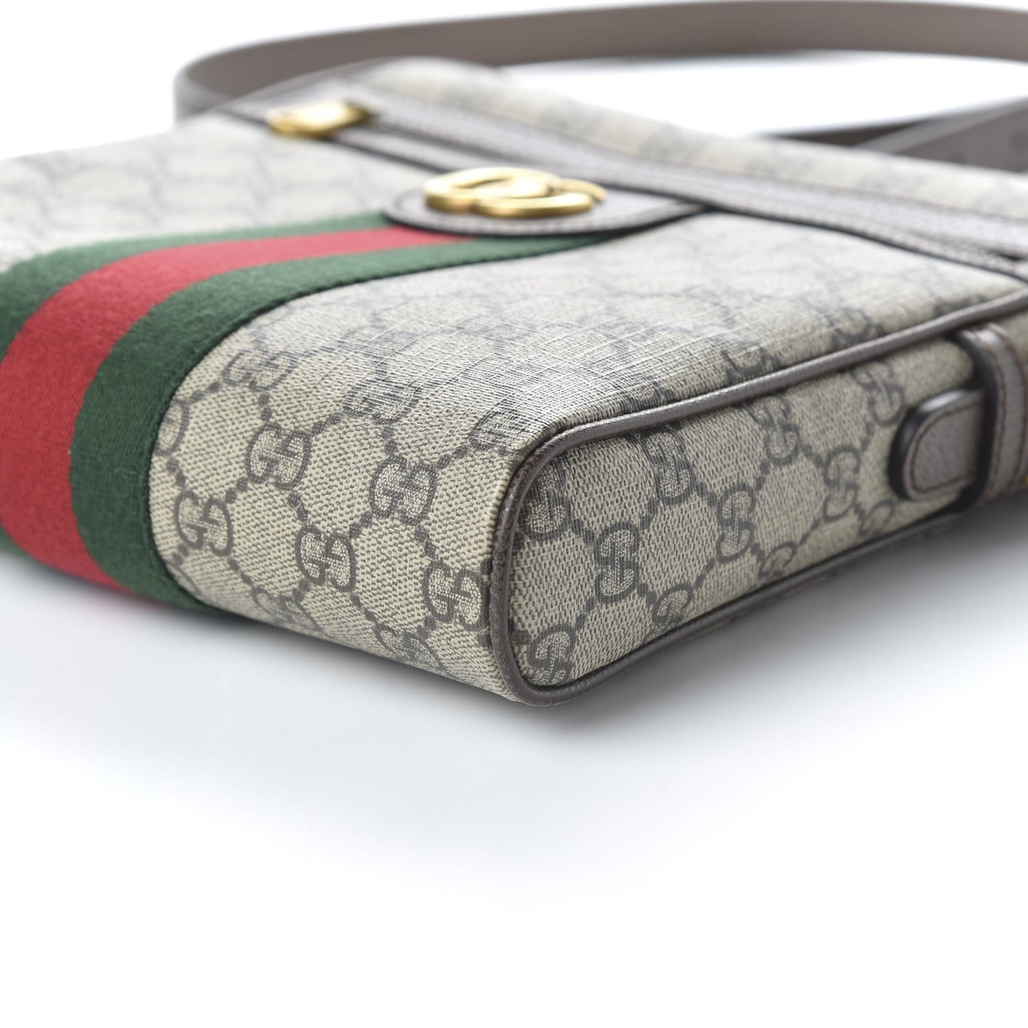 GG Supreme Monogram Web Small Ophidia Messenger Bag Brown