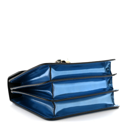 Bulgari Metallic Calfskin Serpenti Forever Top Handle Blue 4 of 15