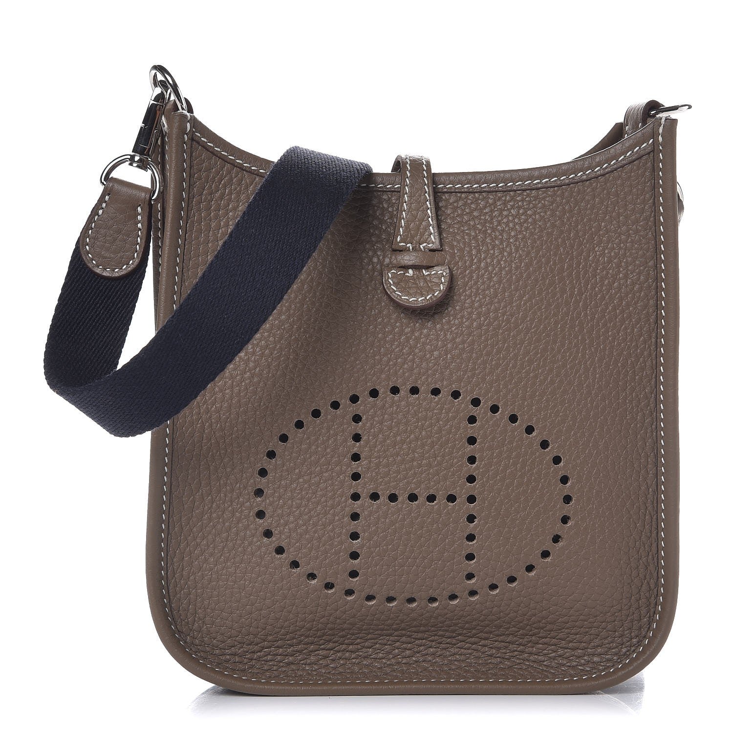 Hermes Taurillon Clemence Amazone Evelyne TPM Etoupe Bleu Indigo 1 of 7