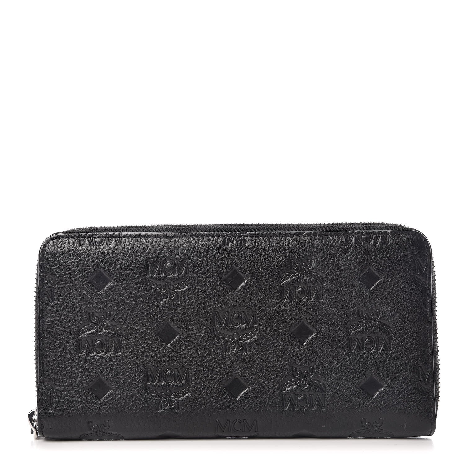 MCM Calfskin Ottomar Monogram Klara Zip Wallet Black 1 of 11