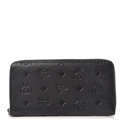 MCM Calfskin Ottomar Monogram Klara Zip Wallet Black 1 of 11