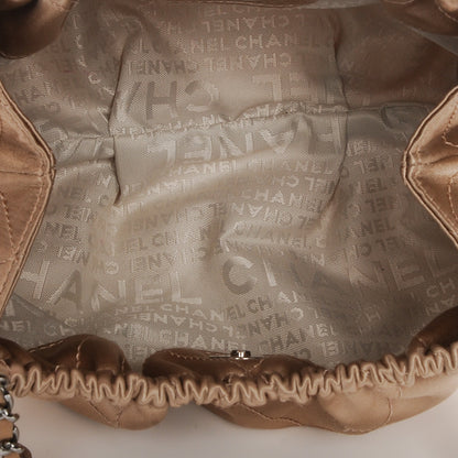Chanel Satin Diamond Stitch Croissant Pochette Beige 5 of 7