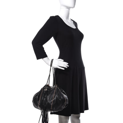 Chanel Lambskin Satin Reversible Sac Cordon Black 2 of 12