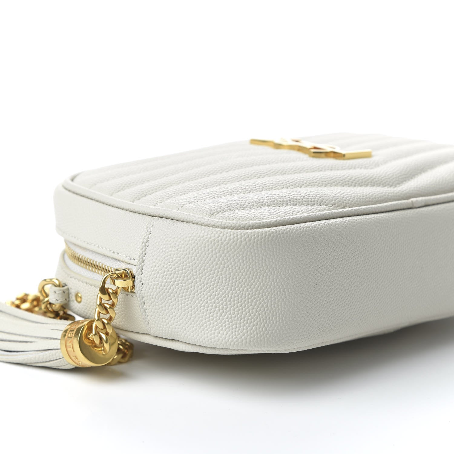 Saint Laurent Grain De Poudre Matelasse Monogram Mini Lou Camera Bag Blanc Vintage 7 of 11