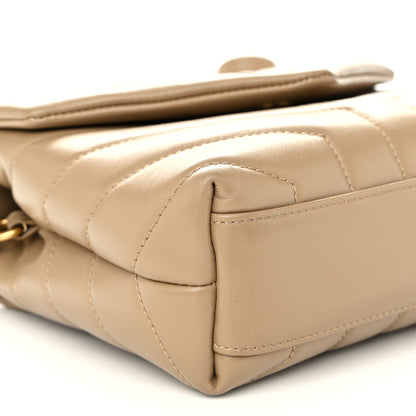 Saint Laurent Calfskin Y Quilted Monogram Toy Loulou Crossbody Bag Taupe 9 of 11