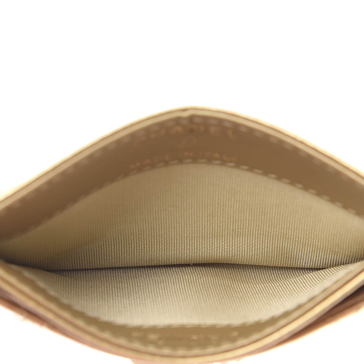 Chanel Aged Metallic Calfskin Pearl CC Quilted Card Holder Gold 5 of 11