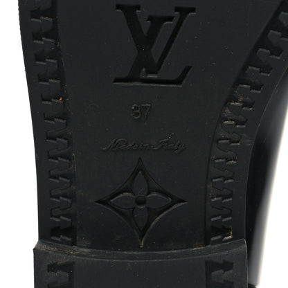 Louis Vuitton Rubber Embossed Monogram Drops High Rain Boots 37 Black 6 of 8