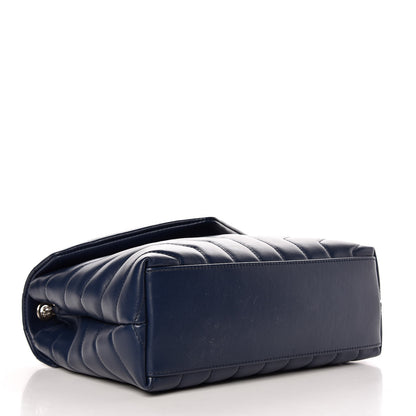 Saint Laurent Calfskin Y Quilted Monogram Small Loulou Chain Satchel Denim Blue 4 of 7