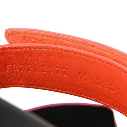 Hermes Suede Goatskin Womens Chypre Sandals 40 Rose Chapas Orange Synthetique 8 of 9