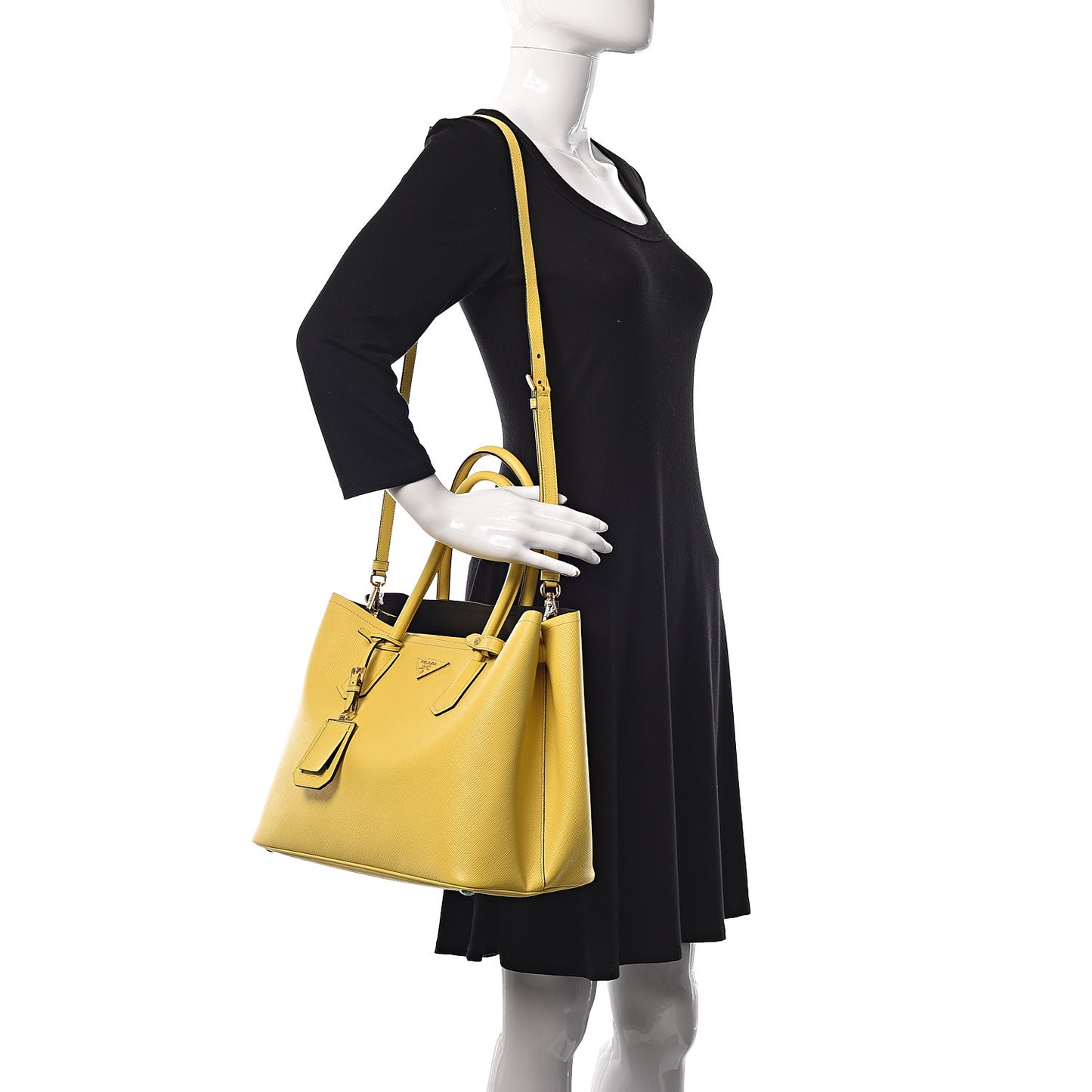 Saffiano Cuir Large Double Bag Soleil