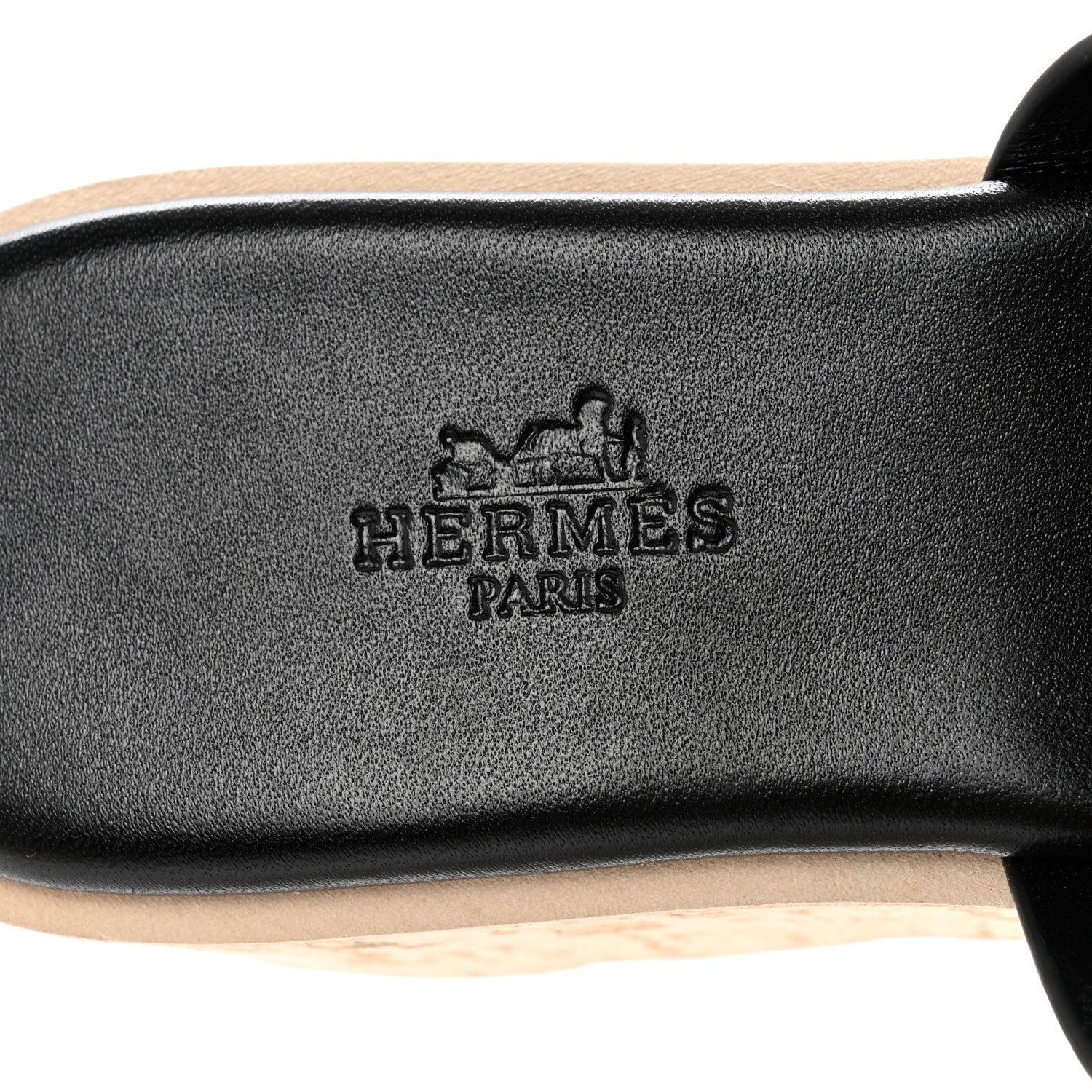 Hermes Calfskin Cork Eze 30 Sandals 36 Black 7 of 9