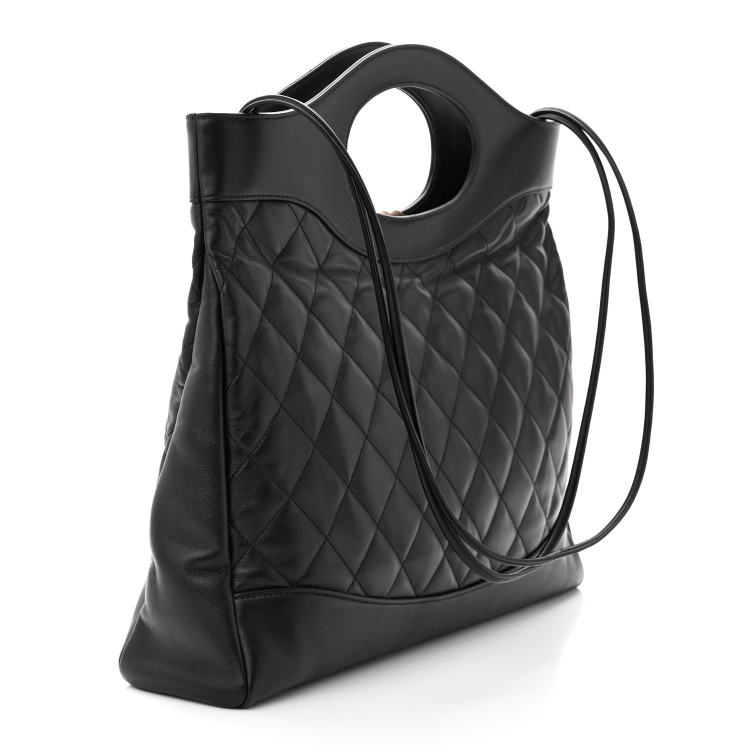 Chanel Lambskin Quilted Large 31 Shopping Bag Black 3 of 10
