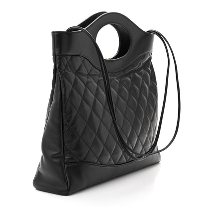 Chanel Lambskin Quilted Large 31 Shopping Bag Black 3 of 10