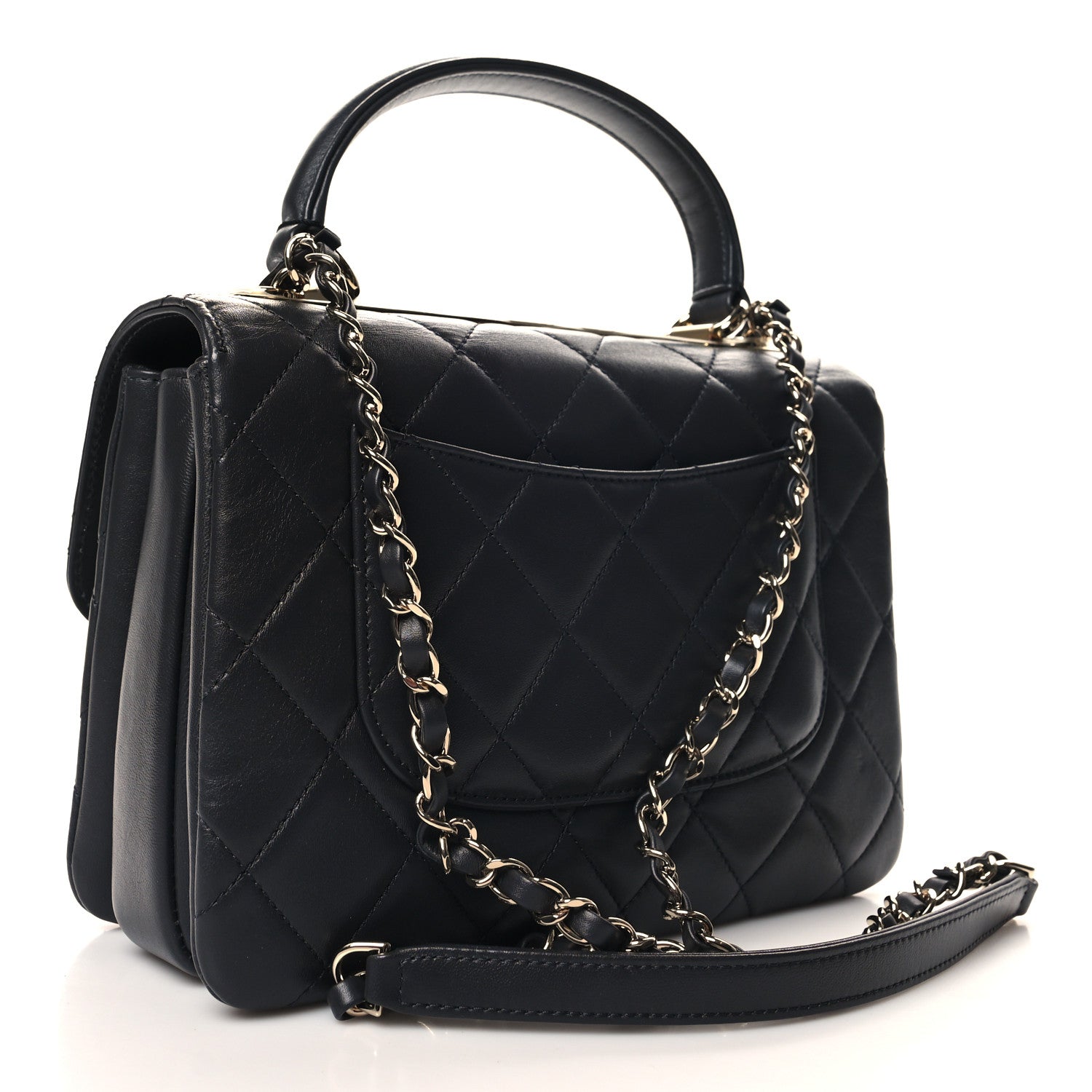 Chanel Lambskin Quilted Small Trendy CC Dual Handle Flap Bag Dark Grey 3 of 11