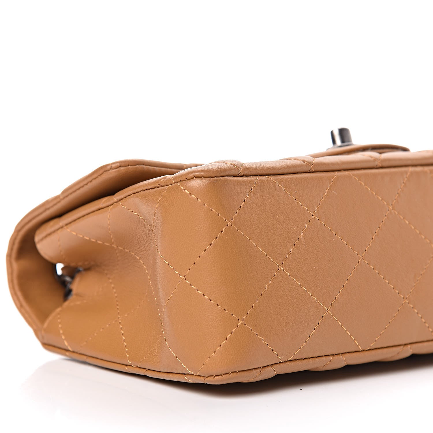 Chanel Lambskin Quilted Mini Rectangular Flap Camel 11 of 12