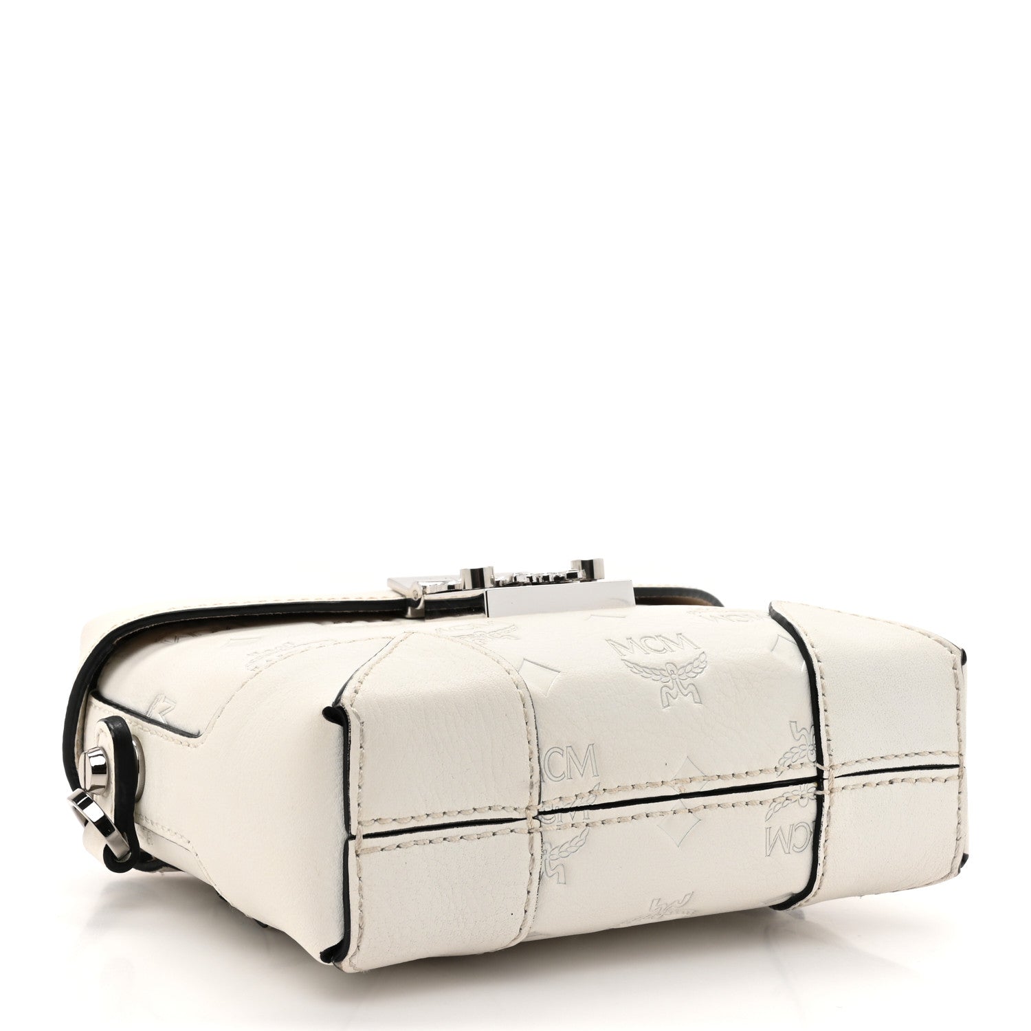 MCM Calfskin Ottomar Monogram Soft Berlin Belt Bag White 4 of 18