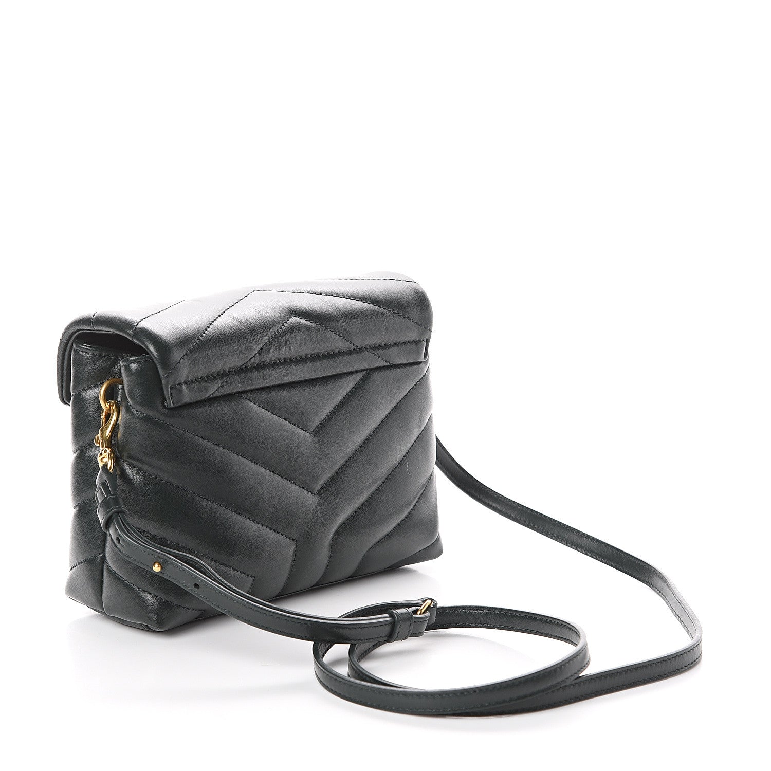 Saint Laurent Calfskin Y Quilted Monogram Toy Loulou Crossbody Bag Asphalt 2 of 7