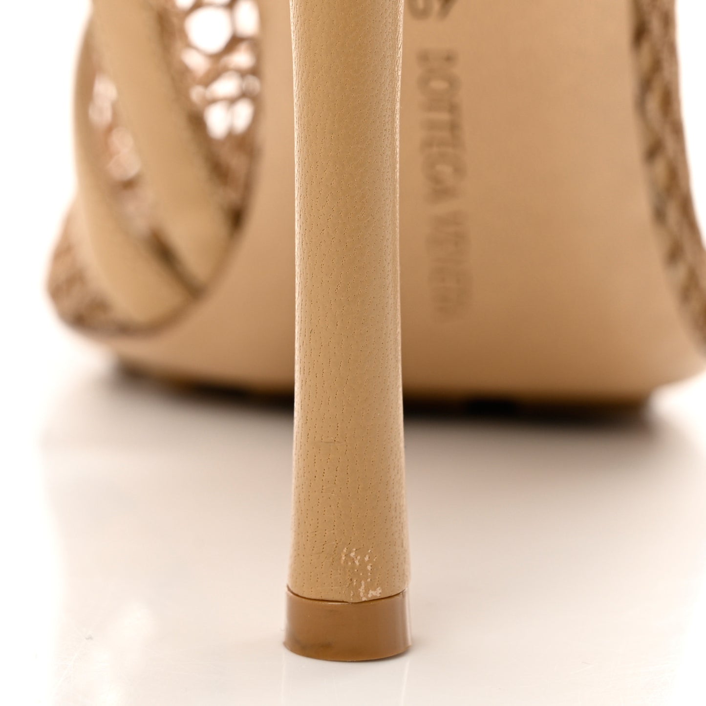 Mesh Nappa Chunky Chain Sandals 40 Beige Pony