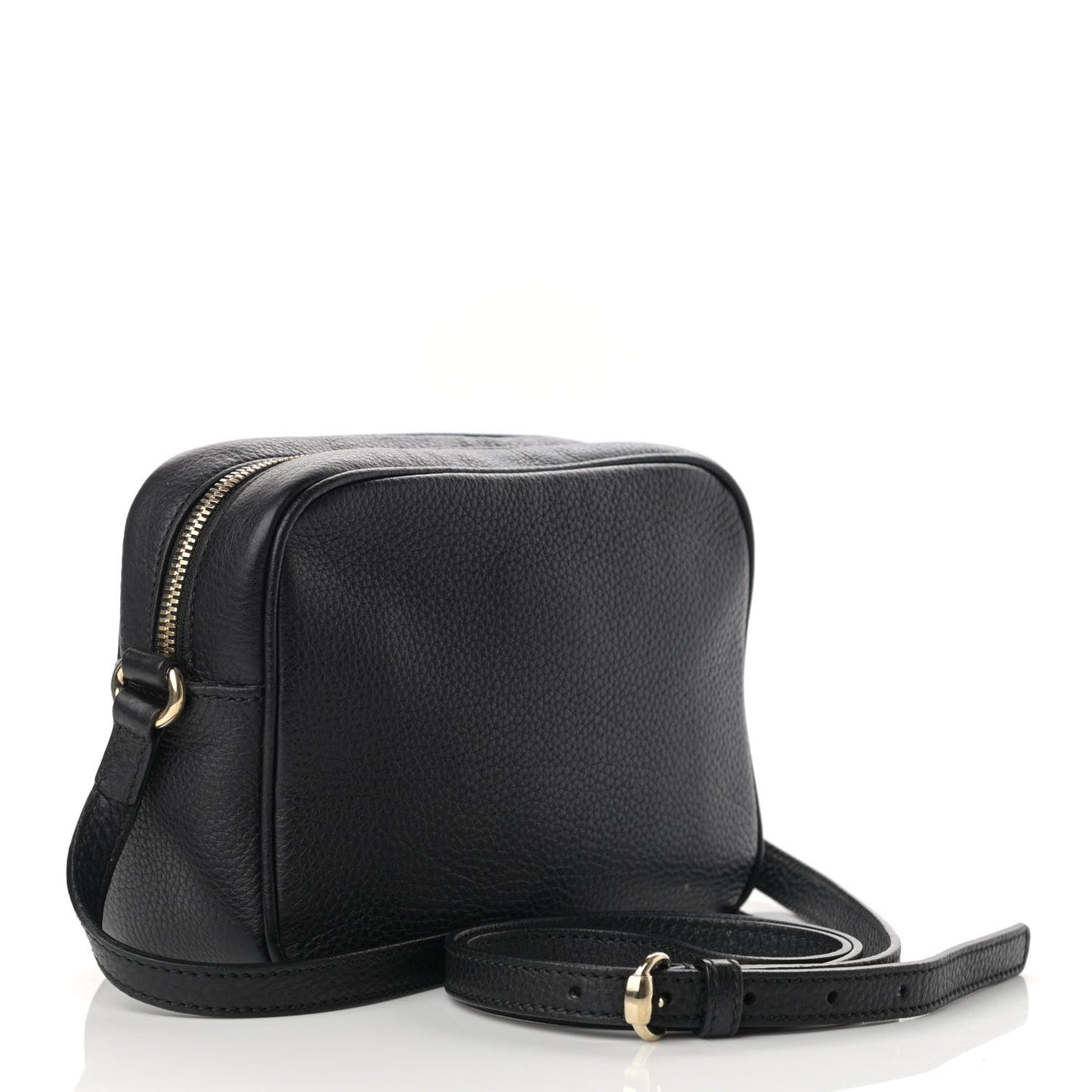 Pebbled Calfskin Small Soho Disco Bag Black