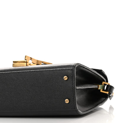Saint Laurent Grain de Poudre Mini Classic Monogram Cassandra Top Handle Black 9 of 10