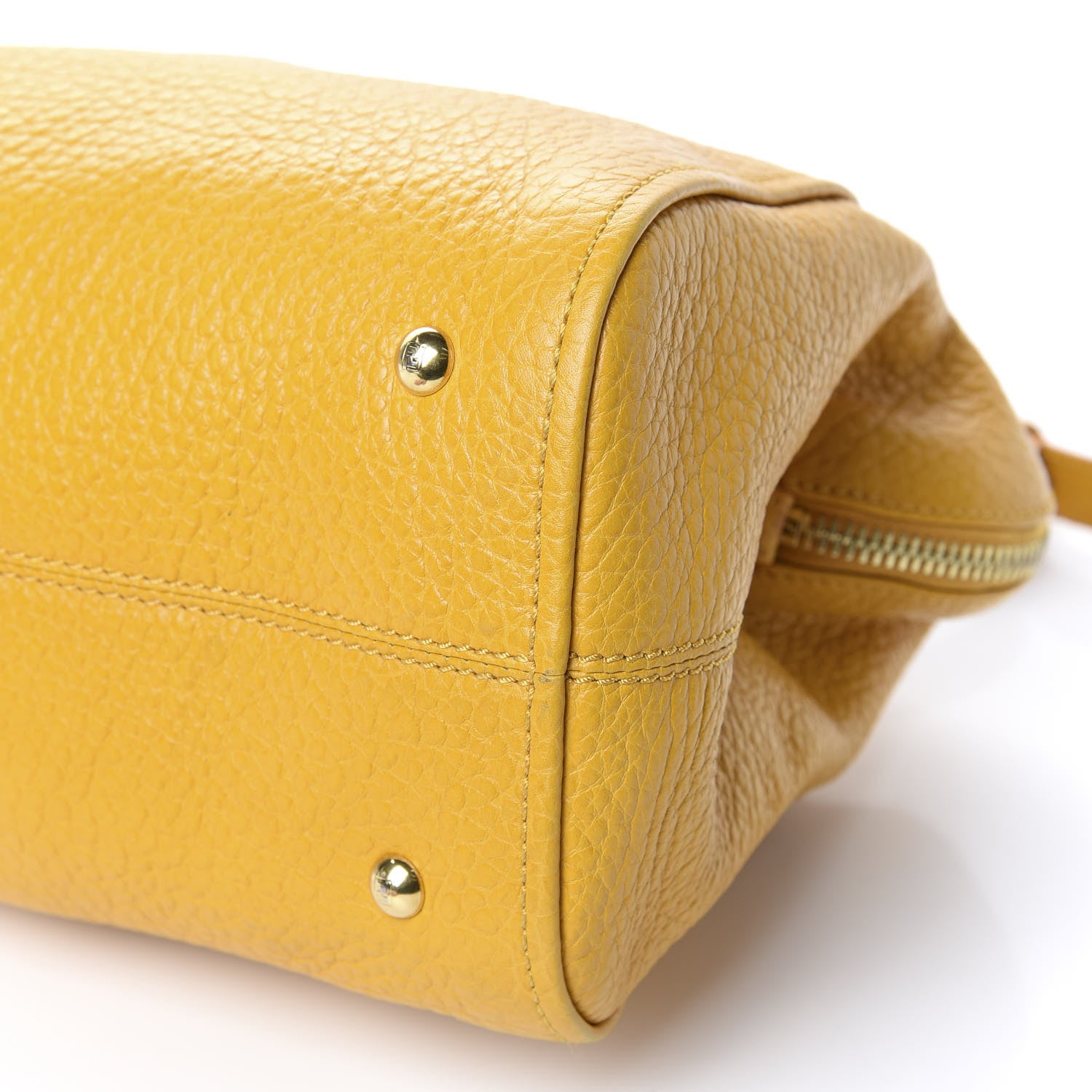 Fendi Pebbled Calfskin Small Chameleon Tote Yellow 7 of 10