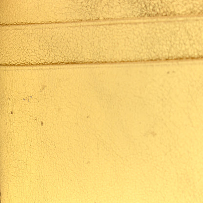 Versace Metallic Lambskin Quilted Virtus Chain Card Holder Gold 8 of 9